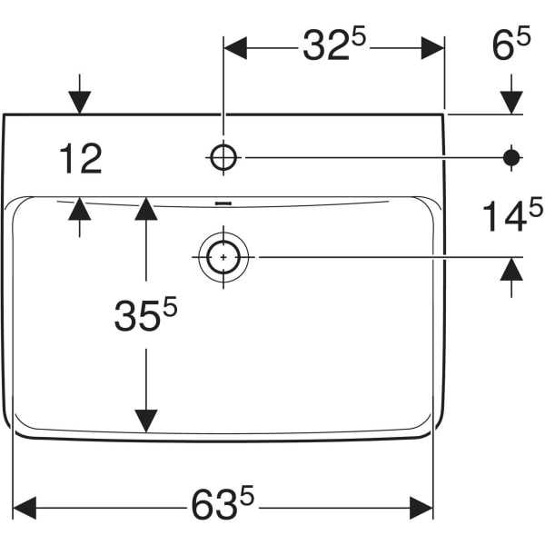 Wandwaschtisch „Renova Plan“, rechteckig 65 × 48 cm in weiß alpin Wandwaschtisch „Renova Plan“, rechteckig 65 × 48 cm in weiß alpin
