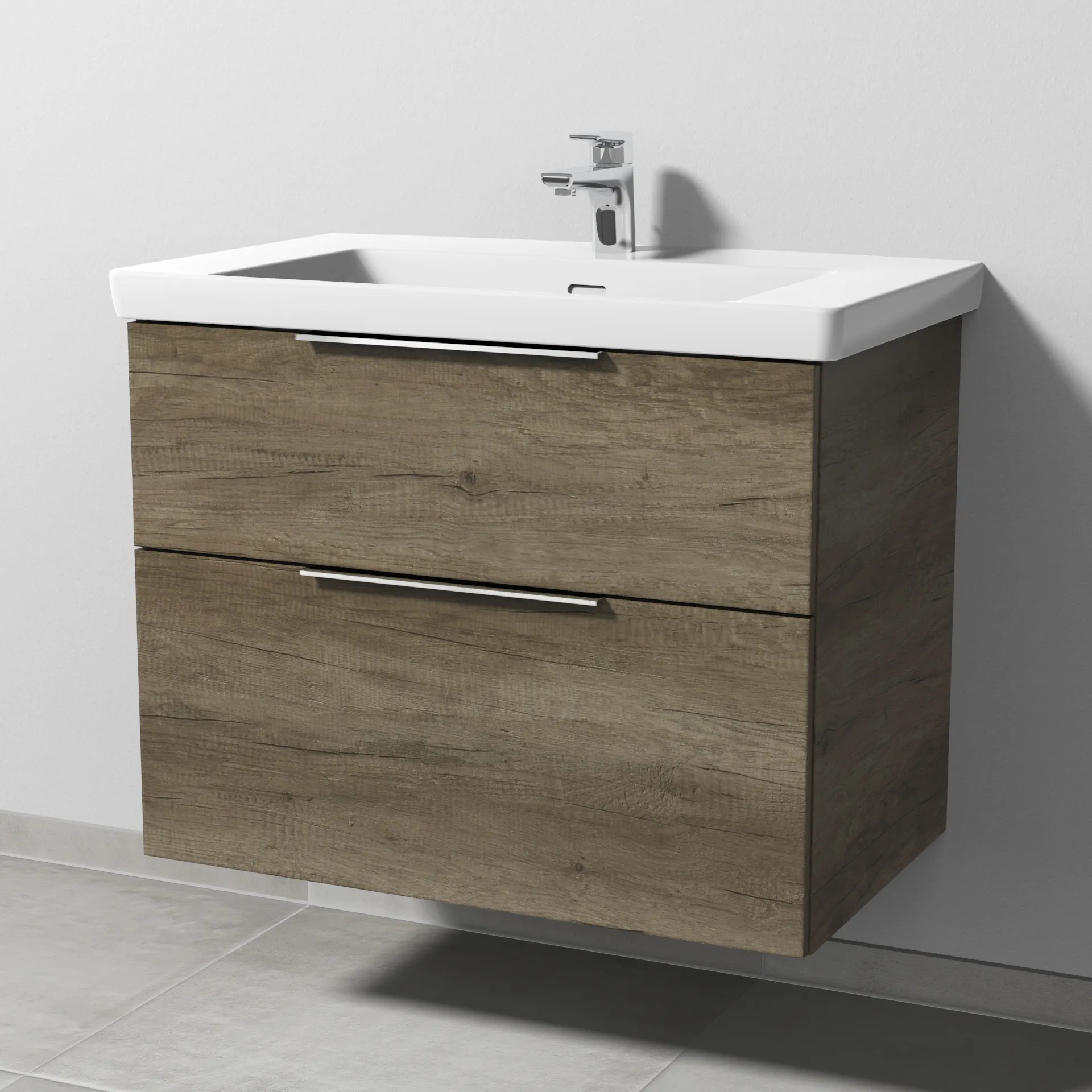 Waschtischunterbau mit Auszügen 3way (UM848) 588x755x462 Anthrazit-Matt