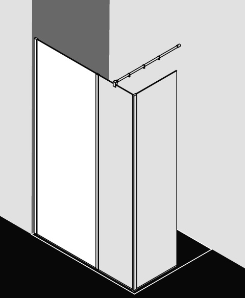 Kermi Duschabtrennung Walk-In „WALK-IN XB“ Glas Klar, Profile Silber Mattglanz, BV: 780 - 800 mm WE: 785 - 805 mm H: 2000 mm