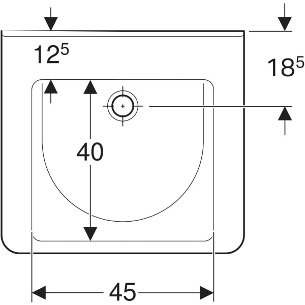 Wandwaschtisch „Renova Comfort Square“, rechteckig 60 × 55 cm in weiß alpin