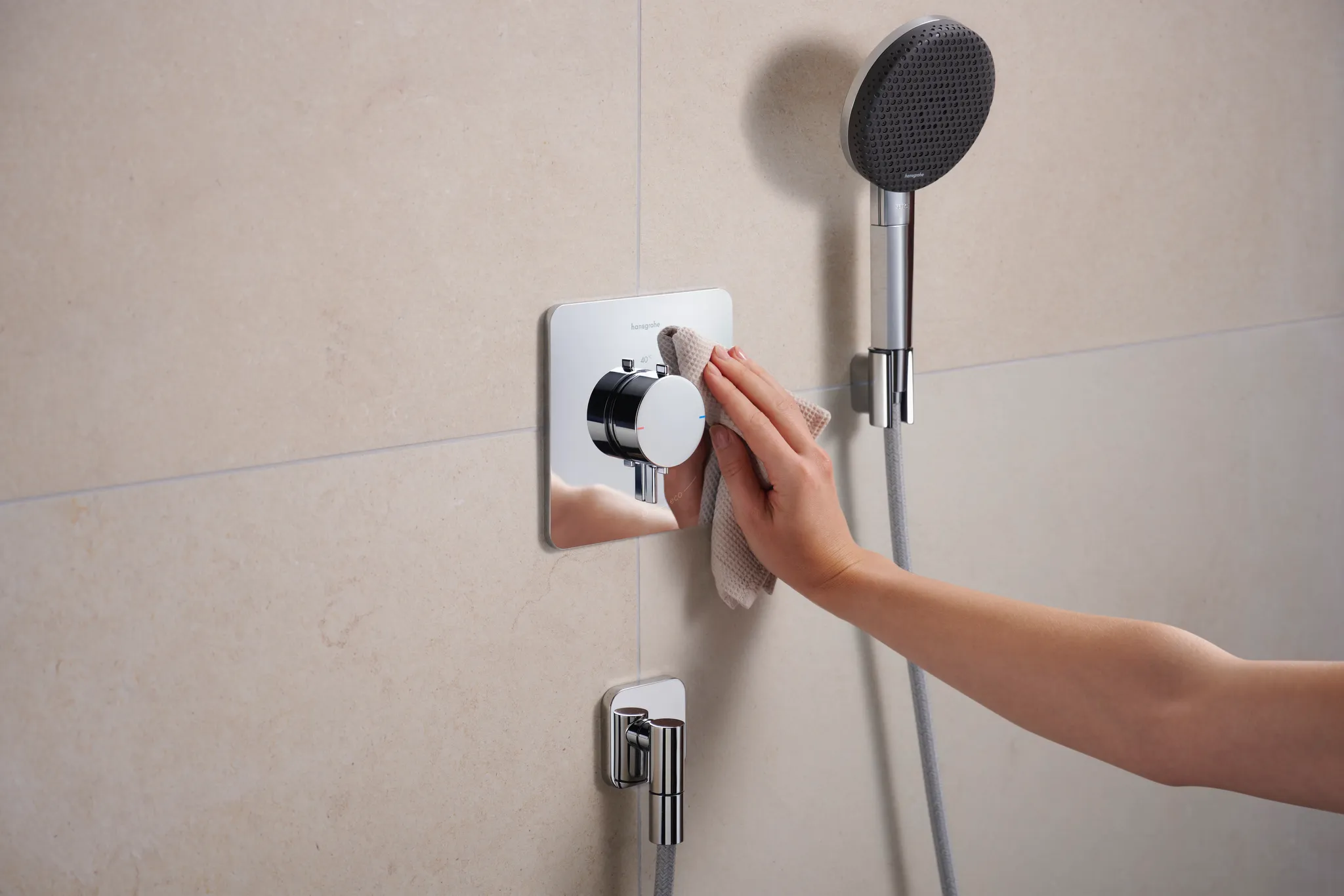 Hansgrohe Unterputz-Armatur „Ecostat Comfort Q“ Ausladung 0 mm in Chrom
