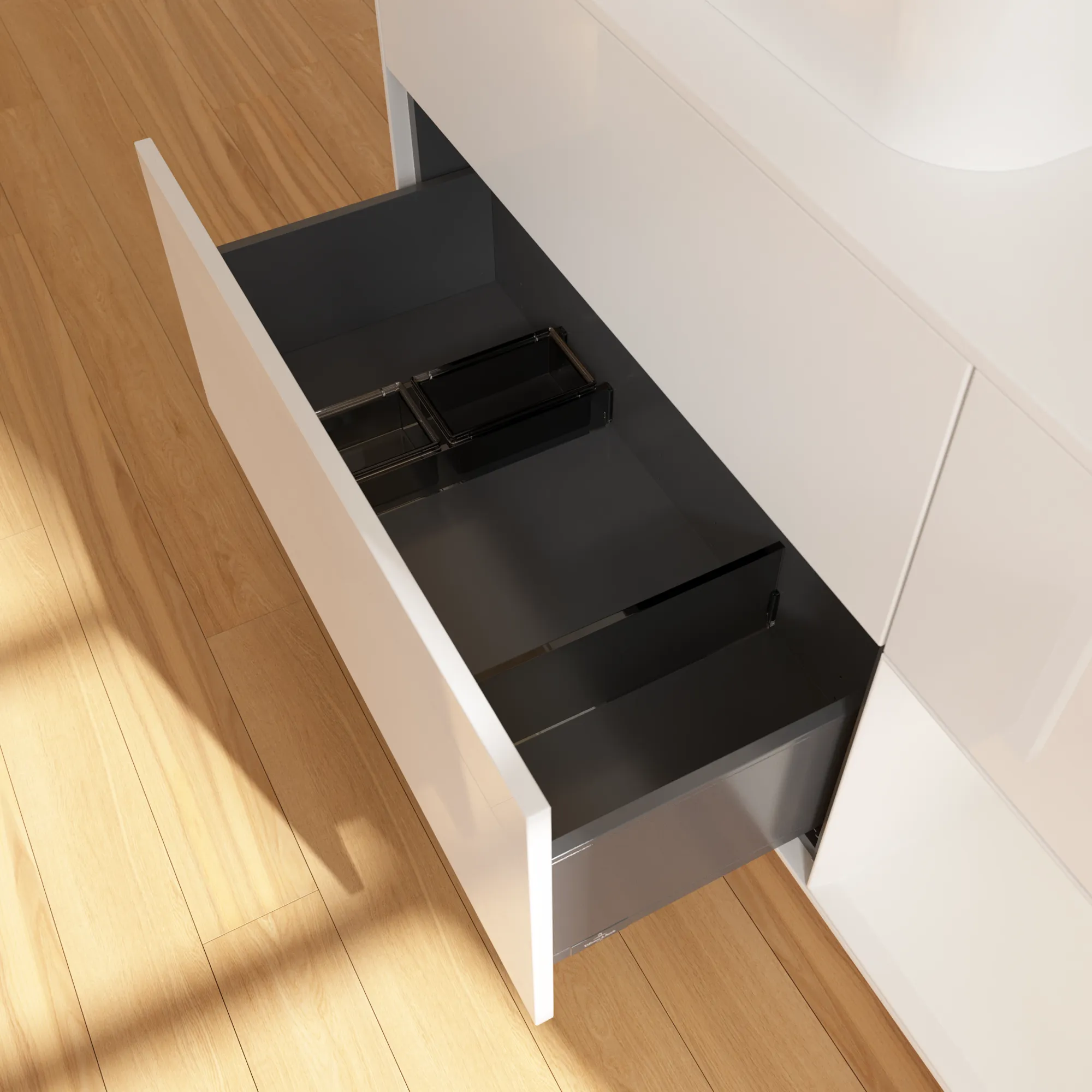 Villeroy & Boch Finion Waschbeckenunterschrank F40 1200x603x501mm Glossy White Lacquer / Glass White Matt Villeroy & Boch Finion Waschbeckenunterschrank F40 1200x603x501mm Glossy White Lacquer / Glass White Matt