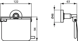 Papierrollenhalter IOM mit Deckel Chrom