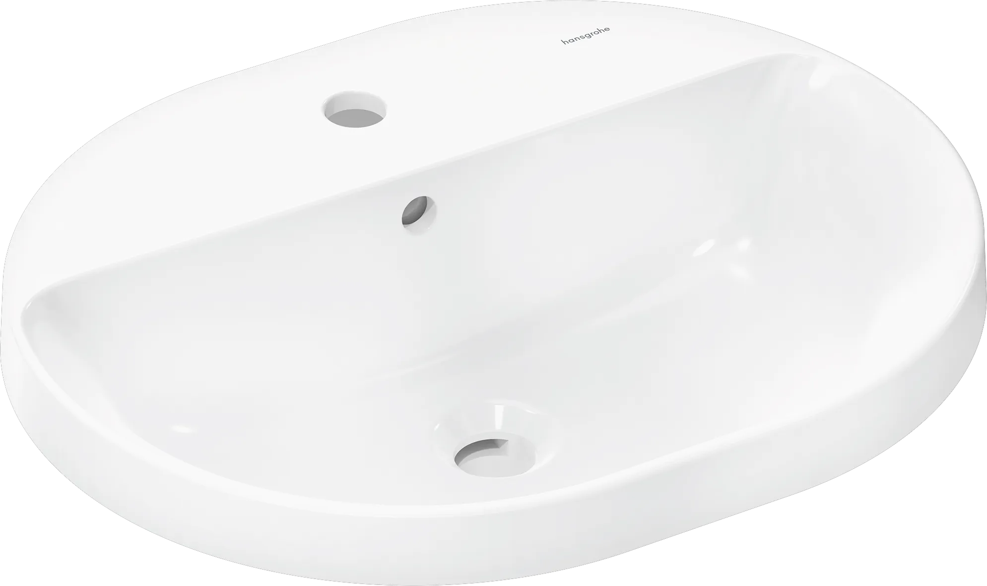 Hansgrohe Xuniva U Einbauwaschtisch 550⁄450 mit Hahnloch und Überlauf, Weiß Hansgrohe Xuniva U Einbauwaschtisch 550⁄450 mit Hahnloch und Überlauf, Weiß