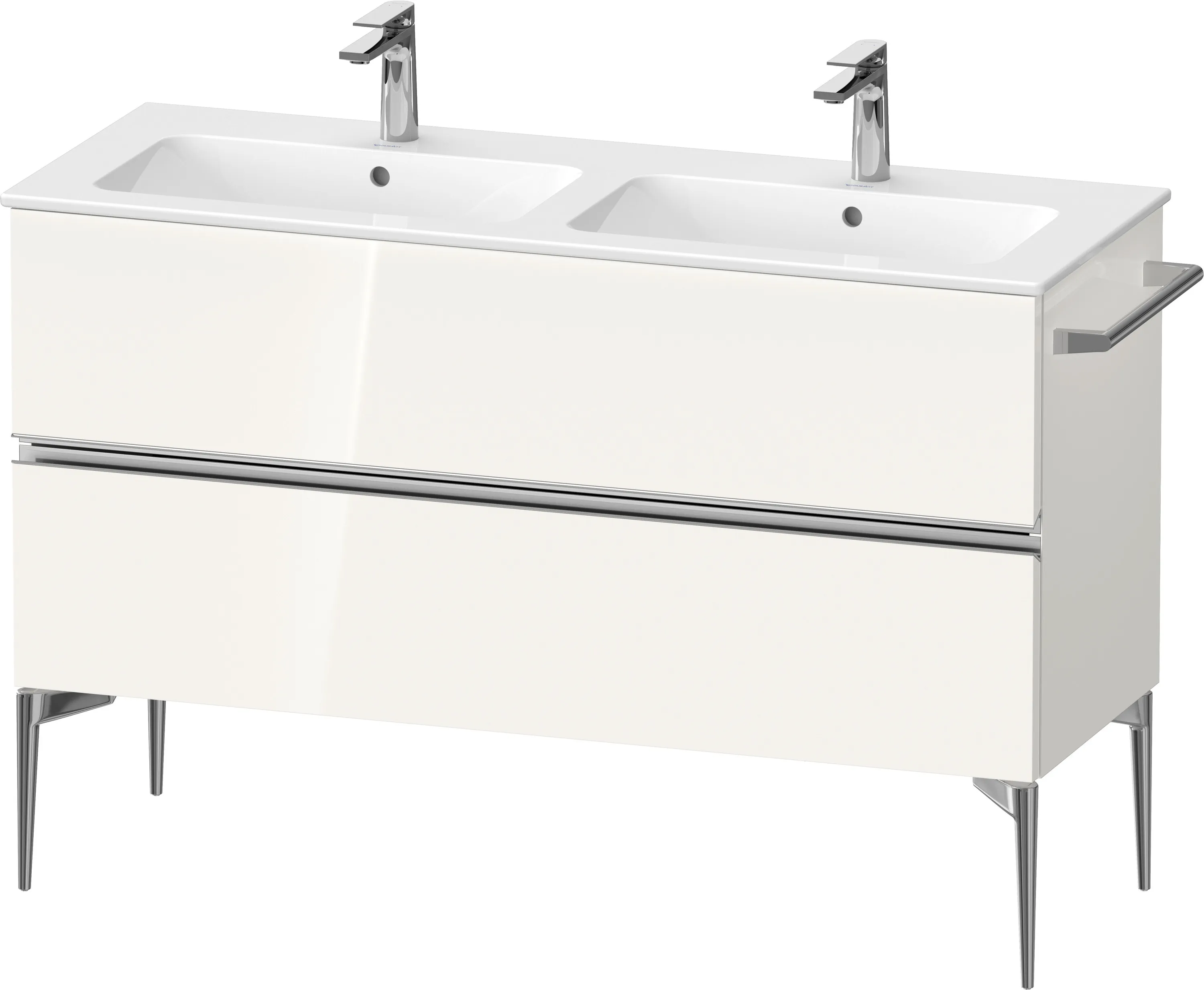 Duravit Waschtischunterschrank „Sivida“ 128 × 59,1 × 47,7 cm Weiß Hochglanz