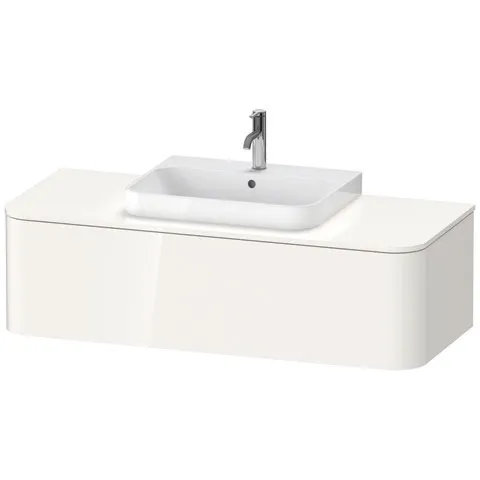Duravit Waschtischunterschrank wandhängend „Happy D.2 Plus“ 130 × 35,4 × 55 cm Becken: mittig / Beleuchtung: ohne / Front- & Korpusfarbe: Weiß Hochglanz / Größe: 130 × 55 × 35,4 cm / Oberfläche: Dekor / Schubladen: 1 Duravit Waschtischunterschrank wandhängend „Happy D.2 Plus“ 130 × 35,4 × 55 cm Becken: mittig / Beleuchtung: ohne / Front- & Korpusfarbe: Weiß Hochglanz / Größe: 130 × 55 × 35,4 cm / Oberfläche: Dekor / Schubladen: 1
