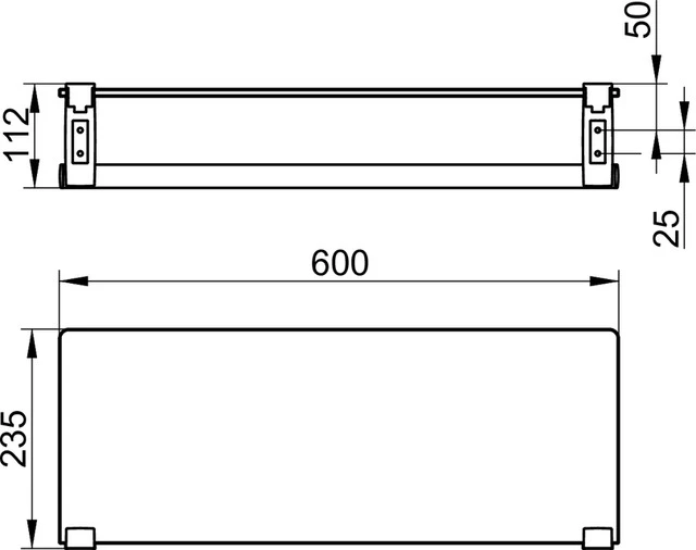 Plan 14975010000 Handtuchablage 600 mm verchromt