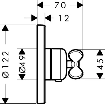AXOR Archivio Thermostat Unterputz mit Kreuzgriff, Oberfläche: Chrom