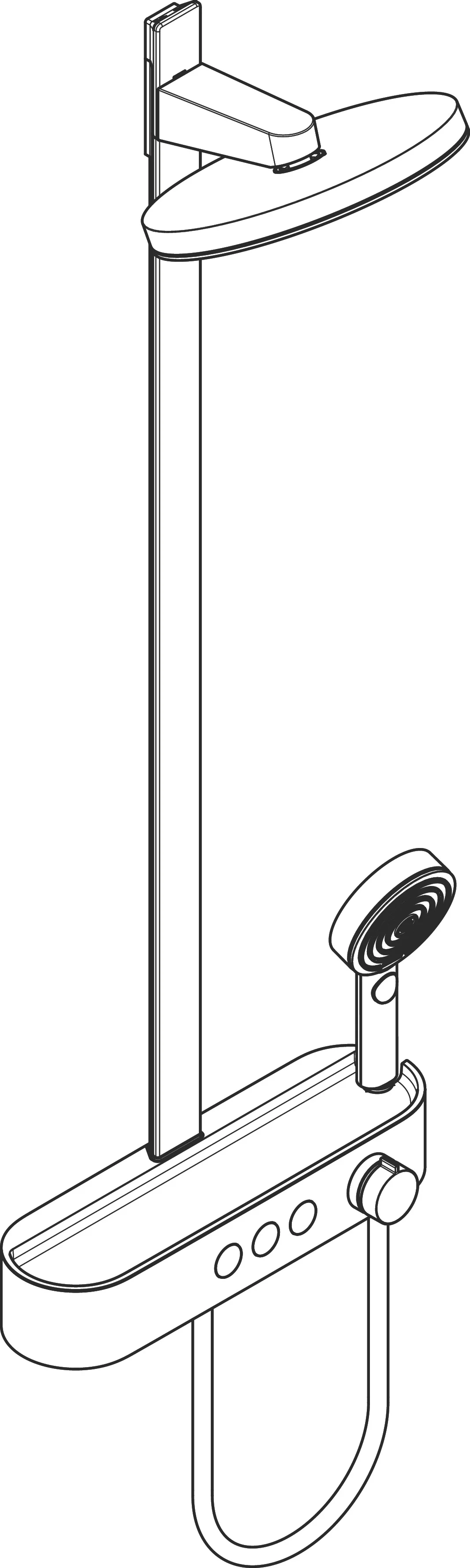 Hansgrohe Pulsify S Showerpipe 260 2jet mit Brausethermostat Aufputz BBR, Brushed Bronze, 233 mm Brausearmlänge, 48 mm Brausestangenbreite