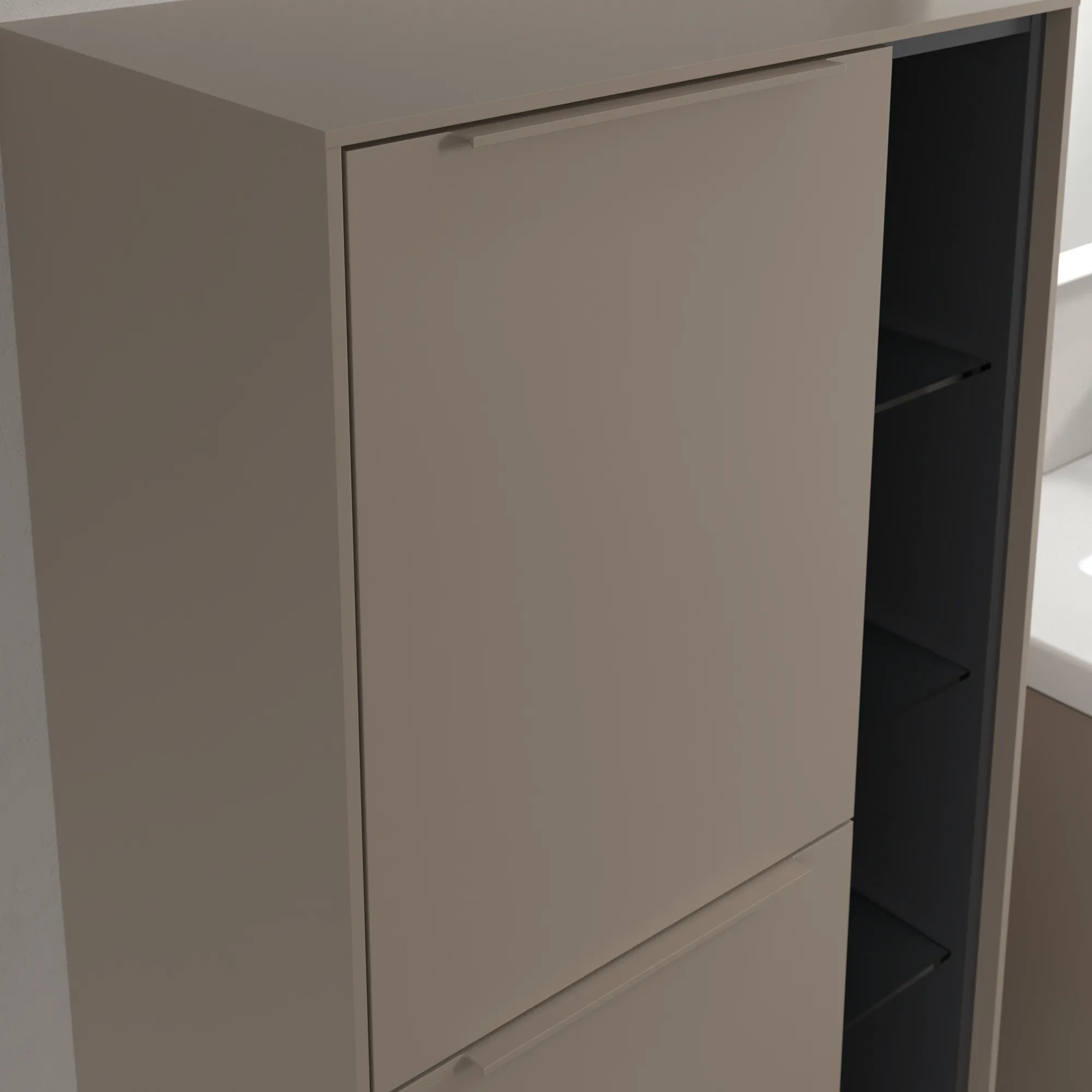 Villeroy & Boch Mittelschrank „Subway 3.0“ 57,4 × 120 × 36,2 × 36,2 cm 2 Türen, Anschlag (Scharnier) links, 2 Türen, Anschlag links