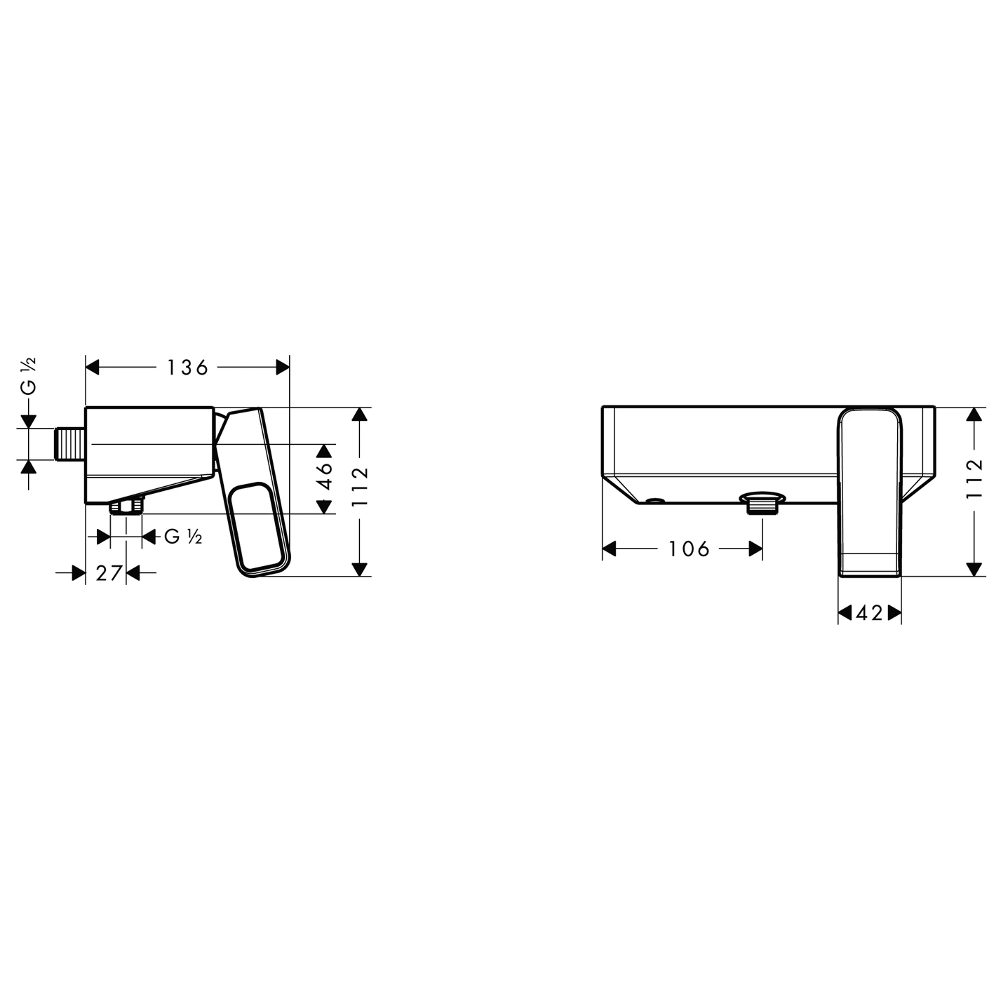 Brausenmischer AP Axor Urquiola DN15 chrom