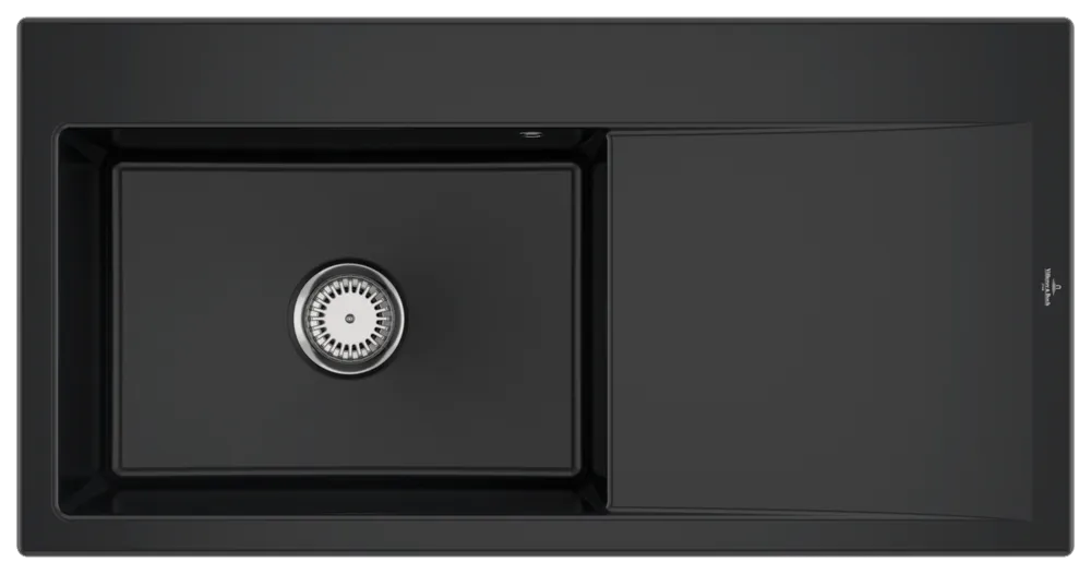 Villeroy & Boch Einbau-Küchenspülbecken „Subway Style“ 60 1000 × 510 × 220 mm, für Becken links in Pure Black Villeroy & Boch Einbau-Küchenspülbecken „Subway Style“ 60 1000 × 510 × 220 mm, für Becken links in Pure Black