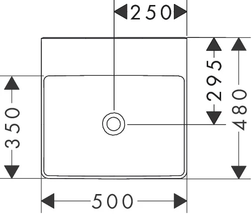 Hansgrohe Aufsatz-Handwaschbecken Xelu Q, weiß, 500x480 mm, geschliffen, SmartClean, glänzend