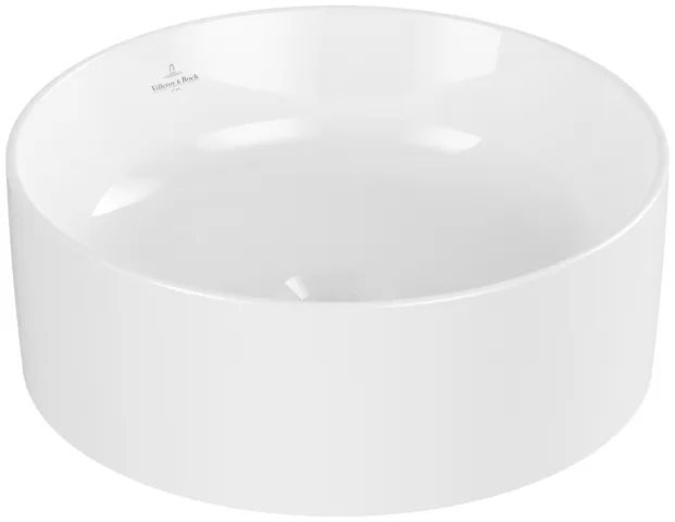 Villeroy & Boch Aufsatzwaschtisch rund aus TitanCeram „Collaro“ ⌀ 400 mm, ohne Hahnlochbohrung in Weiß Alpin Villeroy & Boch Aufsatzwaschtisch rund aus TitanCeram „Collaro“ ⌀ 400 mm, ohne Hahnlochbohrung in Weiß Alpin