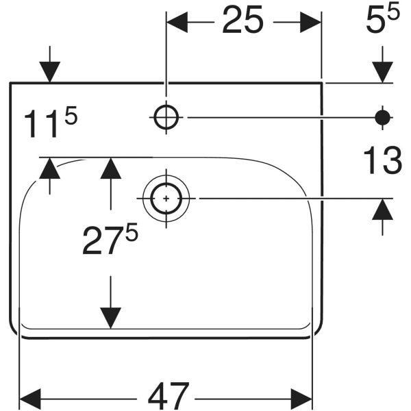 Wandwaschtisch „Smyle Square“, rechteckig, mit Überlauf, Hahnlochposition mittig 50 × 41 cm in weiß alpin Wandwaschtisch „Smyle Square“, rechteckig, mit Überlauf, Hahnlochposition mittig 50 × 41 cm in weiß alpin