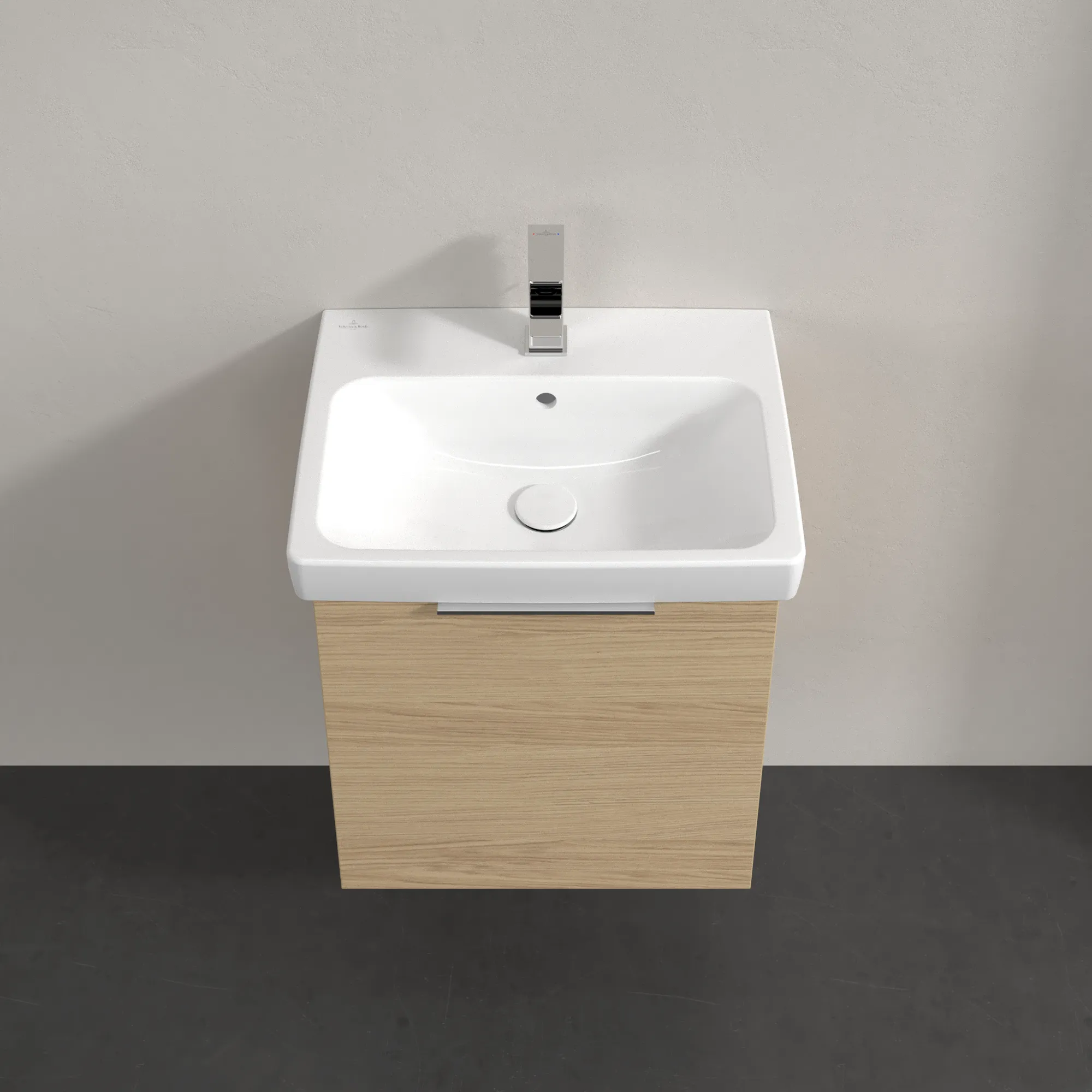 Villeroy & Boch Waschtischunterschrank „Architectura“ 500 × 520 mm Nordic Oak, Anschlag links