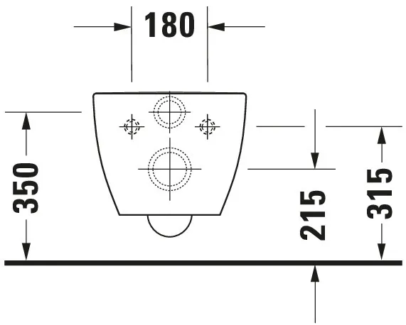 Duravit Happy D.2 Wand-WC 540 mm Tiefspüler, rimless, Durafix, weiß Duravit Happy D.2 Wand-WC 540 mm Tiefspüler, rimless, Durafix, weiß