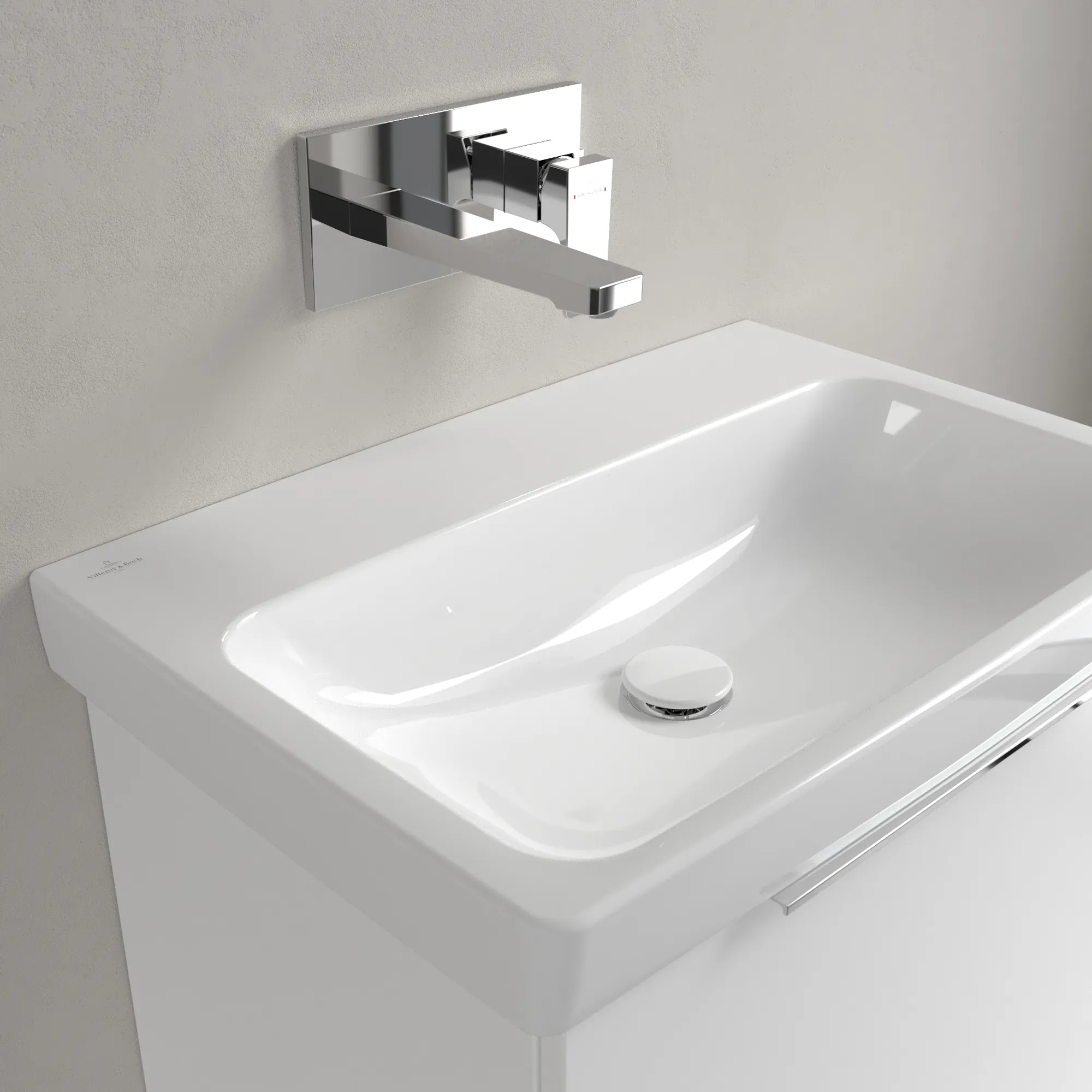 Villeroy & Boch Architectura Wandwaschbecken 4A87KF, 650x445x165mm, weiß Alpin, glänzend, Sanitärkeramik, Wandmontage