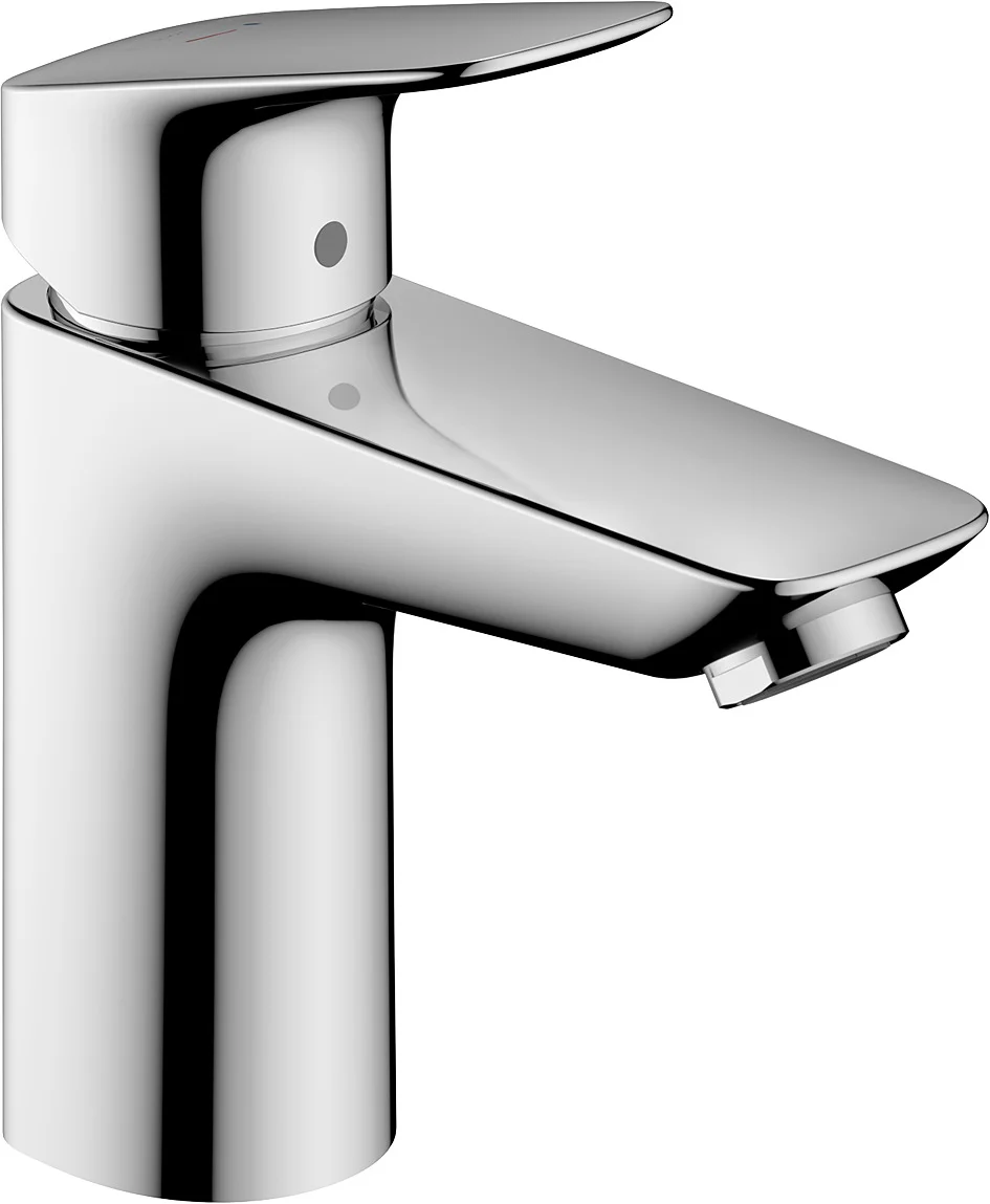 Hansgrohe Logis Einhebel-Waschtischmischer 100 CoolStart, Chrom, Ausladung 108 mm, Auslaufhöhe 93 mm, Hebelgriff, Normalstrahl, max. Durchfluss 5 l/min