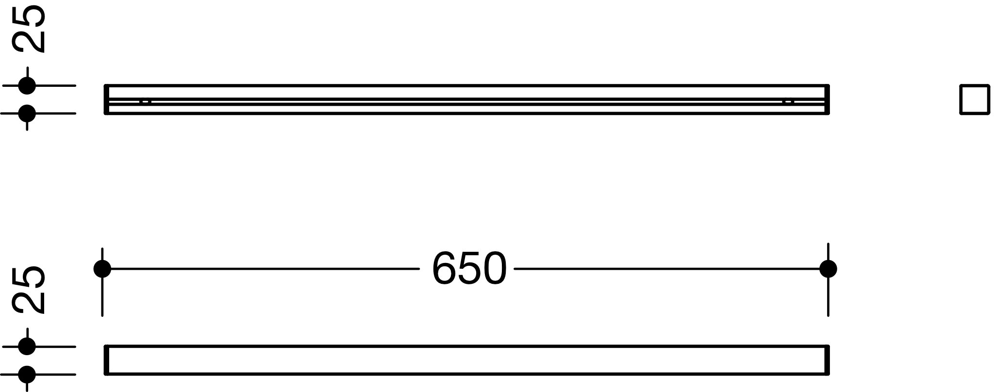HEWI Ablage 950.13.0033 SC 65 × 2,5 cm