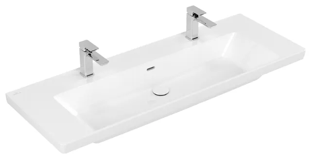 Villeroy & Boch Wandwaschtisch aus TitanCeram „Subway 3.0“ 1300 × 475 × 170 mm, Hahnlochposition links und rechts, ohne Hahnlochbohrung in Weiß Alpin Villeroy & Boch Wandwaschtisch aus TitanCeram „Subway 3.0“ 1300 × 475 × 170 mm, Hahnlochposition links und rechts, ohne Hahnlochbohrung in Weiß Alpin