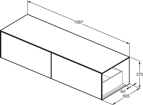 Ideal Standard Waschtischunterschrank „Conca“ 158,7 × 37 × 50,5 cm Eiche geflammt Furnier Ideal Standard Waschtischunterschrank „Conca“ 158,7 × 37 × 50,5 cm Eiche geflammt Furnier