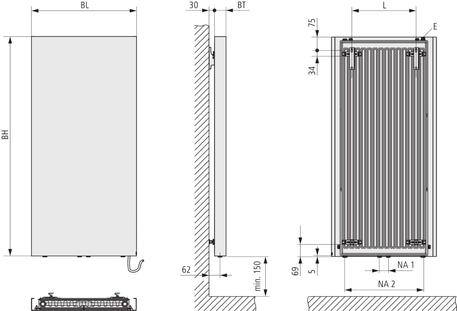 Kermi Design-Heizkörper „Rubeo®“ 67 × 192,5 cm in Farbkonzept