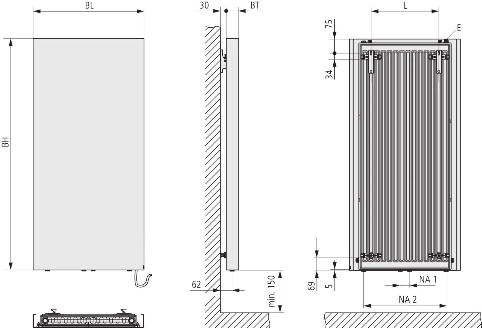 Kermi Design-Elektroheizkörper „Rubeo®“ 67 × 192,5 cm in Weiß Kermi Design-Elektroheizkörper „Rubeo®“ 67 × 192,5 cm in Weiß