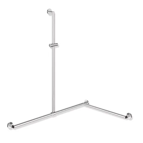HEWI Duschhandlauf System 900 PG93 Edelstahl verchromt, 1250mm senkrecht, 1185mm waagerecht, Ausführung rechts HEWI Duschhandlauf System 900 PG93 Edelstahl verchromt, 1250mm senkrecht, 1185mm waagerecht, Ausführung rechts