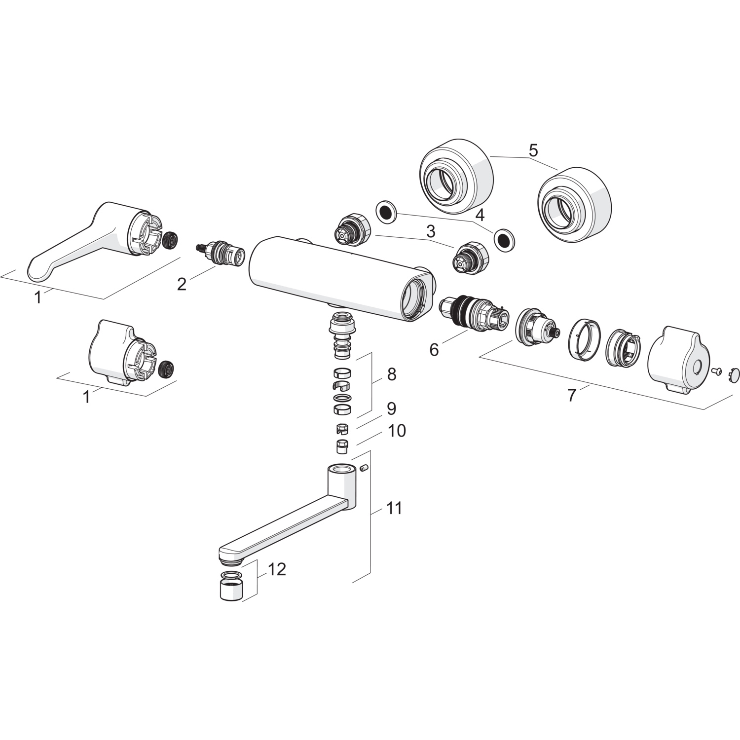 HA Brausebatterie HANSACLINICA 0880 Chrom