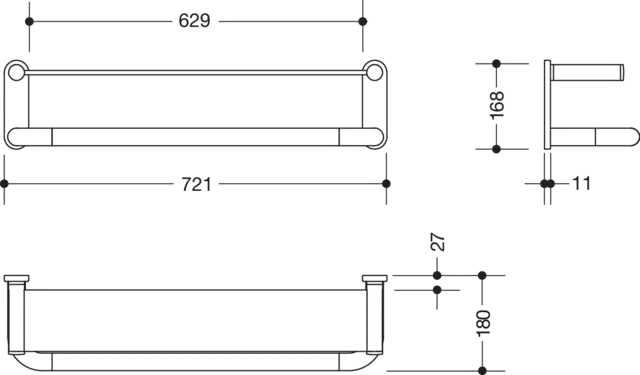 HEWI Ablage „Serie 801“ in 72,1 × 16,8 cm HEWI Ablage „Serie 801“ in 72,1 × 16,8 cm