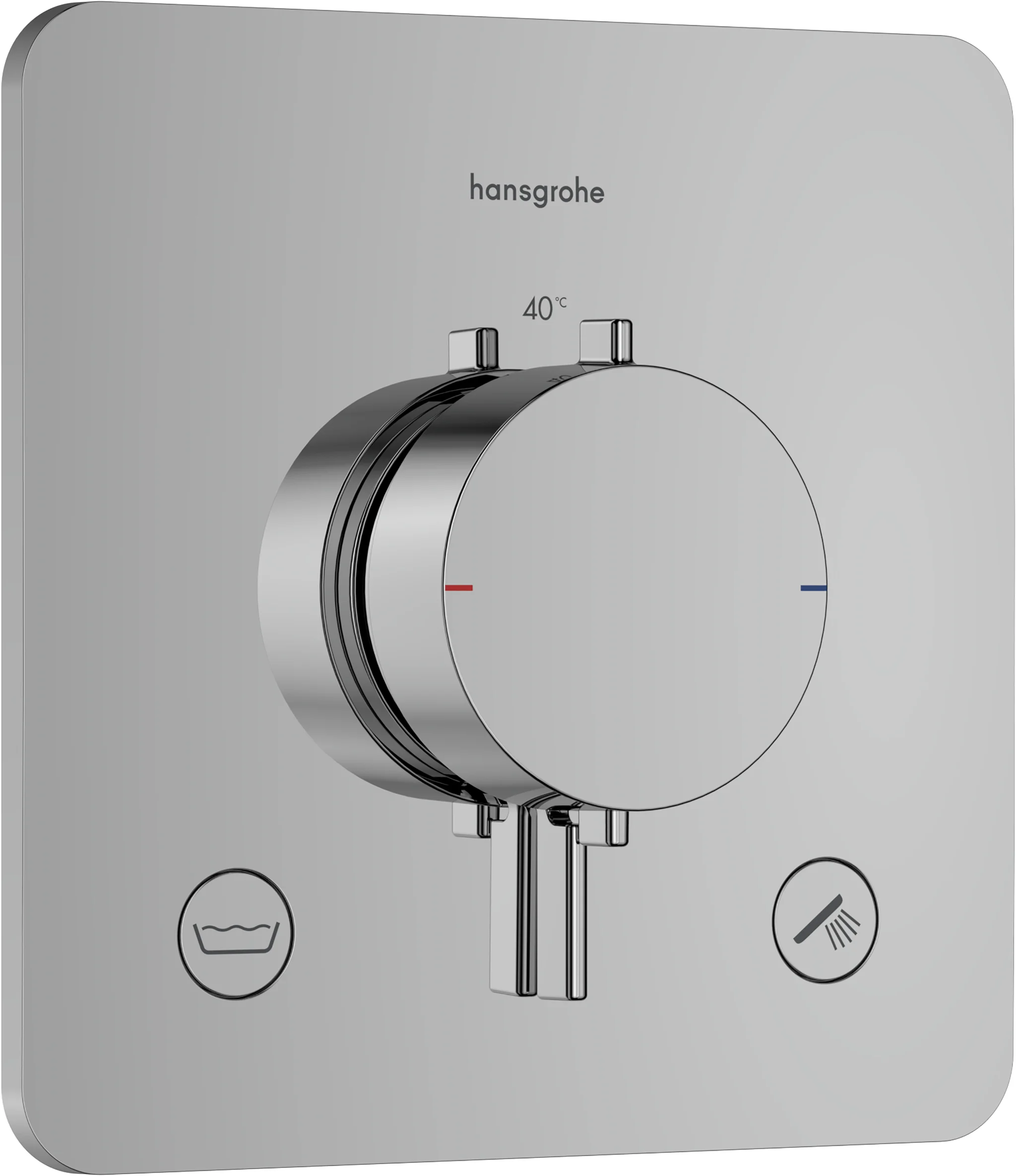 Hansgrohe Ecostat Comfort Q Thermostat Unterputz, Chrom, 2 Verbraucher mit Temperatur- und Volumensteuerung, max. Durchflussmenge 25,7 l/min, min./max. Betriebsdruck 1/10 bar