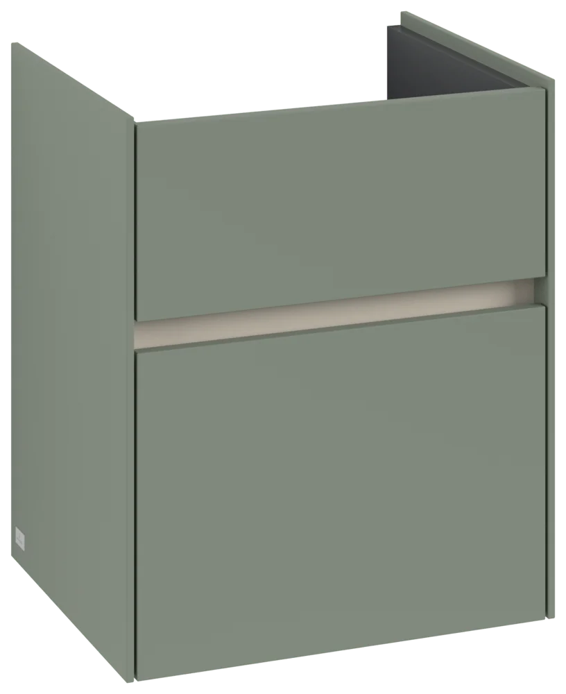 Villeroy & Boch Waschbeckenunterschrank Collaro C00600, Soft Green, 460x374 mm, Höhe 546 mm, mit Absenkautomatik und integrierten Aluminiumgriffen