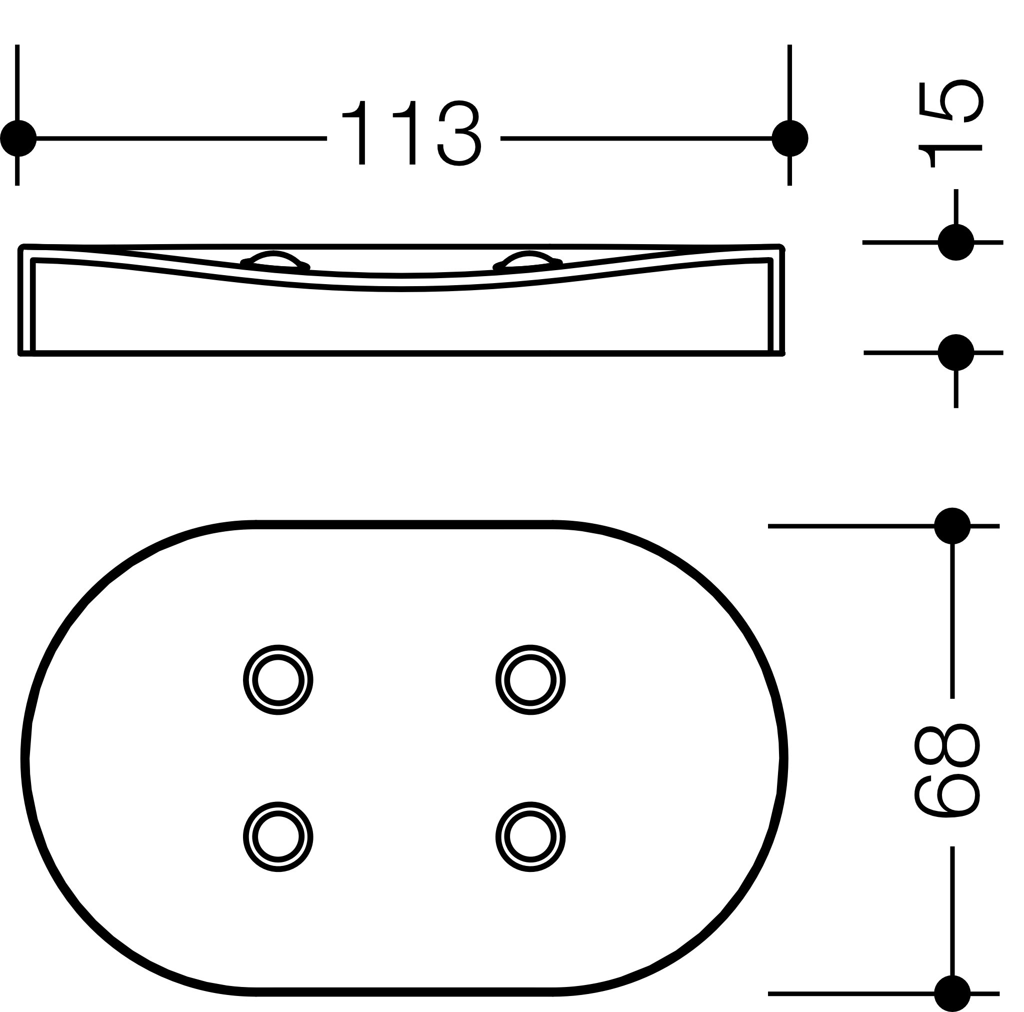 HEWI Seifenablage „System 800“ 11,3 × 1,5 cm