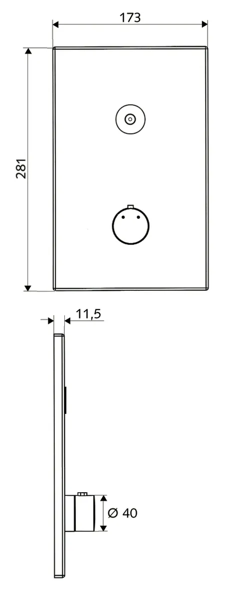 Unterputz-Dusche LINUS D-C-T, Mischwasser, Thermostat, Frontplatte, IP65 (CVD-Touch-Elektronik), Frontplatte chrom Unterputz-Dusche LINUS D-C-T, Mischwasser, Thermostat, Frontplatte, IP65 (CVD-Touch-Elektronik), Frontplatte chrom
