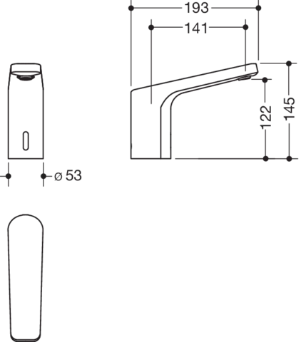 SENSORIC Waschtischarmatur elektr., verchromt, kubisch, Batteriebetrieb