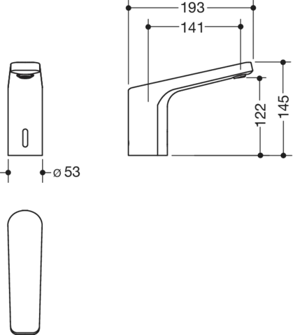 SENSORIC Waschtischarmatur elektr., Edelstahloptik, kubisch, Netzbetrieb SENSORIC Waschtischarmatur elektr., Edelstahloptik, kubisch, Netzbetrieb