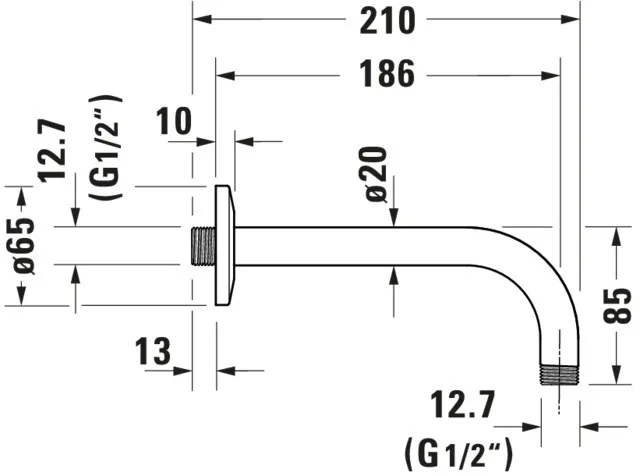 Brausegarnitur Brausen und Zubehör Brausearm „ZubehörArmaturen“ in Chrom Brausegarnitur Brausen und Zubehör Brausearm „ZubehörArmaturen“ in Chrom