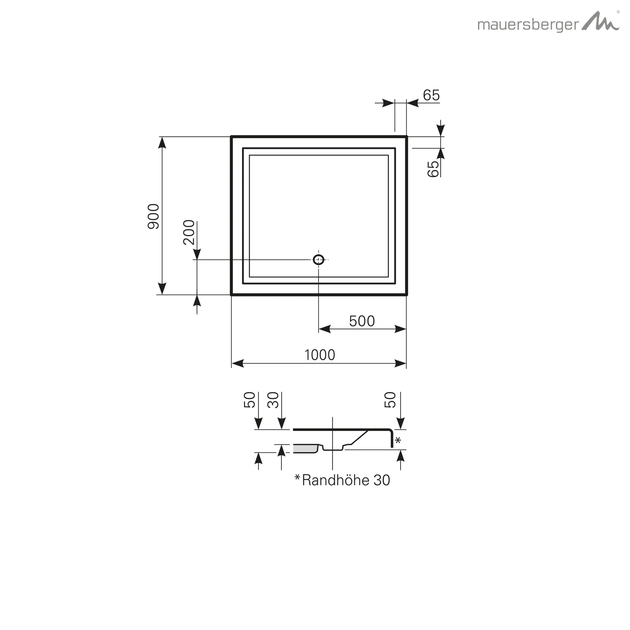 Mauersberger litop Acryl-Duschwannen-Einheit litop 100⁄90 1-teilig mit Dichtvlies, weiß Mauersberger litop Acryl-Duschwannen-Einheit litop 100⁄90 1-teilig mit Dichtvlies, weiß