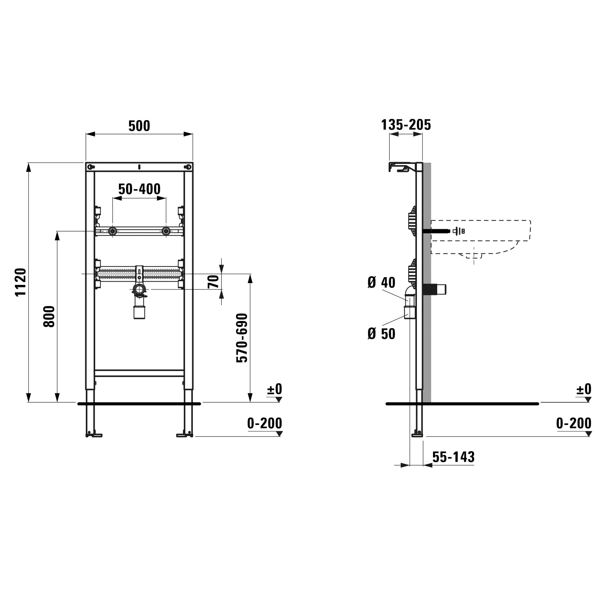 Installationselement INEOLINK für Waschtisch, selbstragender, pulverbeschichteter Stahlrahmen für Trocken- und Massivbau, für Vor- und Inwandinstallation, Füße selbsthemmend, höhenverstellbar und drehbar Installationselement INEOLINK für Waschtisch, selbstragender, pulverbeschichteter Stahlrahmen für Trocken- und Massivbau, für Vor- und Inwandinstallation, Füße selbsthemmend, höhenverstellbar und drehbar