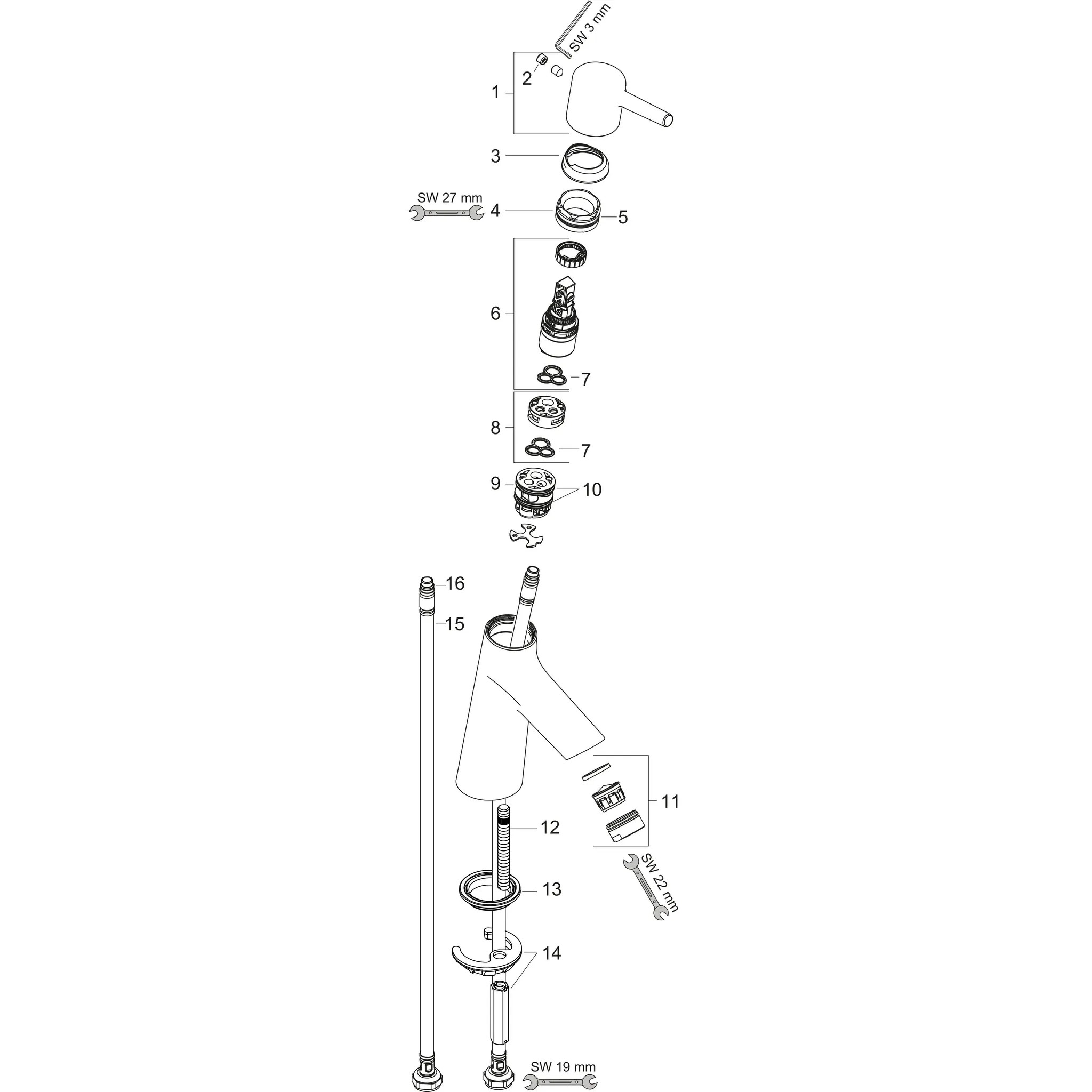 Hansgrohe Talis S Einhebel-Waschtischmischer 80 CoolStart ohne Ablaufgarnitur, Chrom