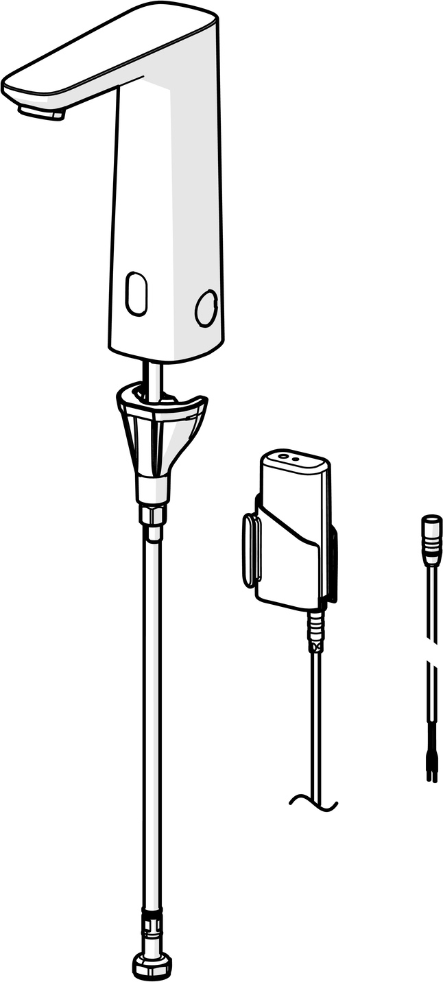 Hansa Waschtischarmatur, elektronisch „Electra“ Ausladung 118 mm in Chrom Hansa Waschtischarmatur, elektronisch „Electra“ Ausladung 118 mm in Chrom