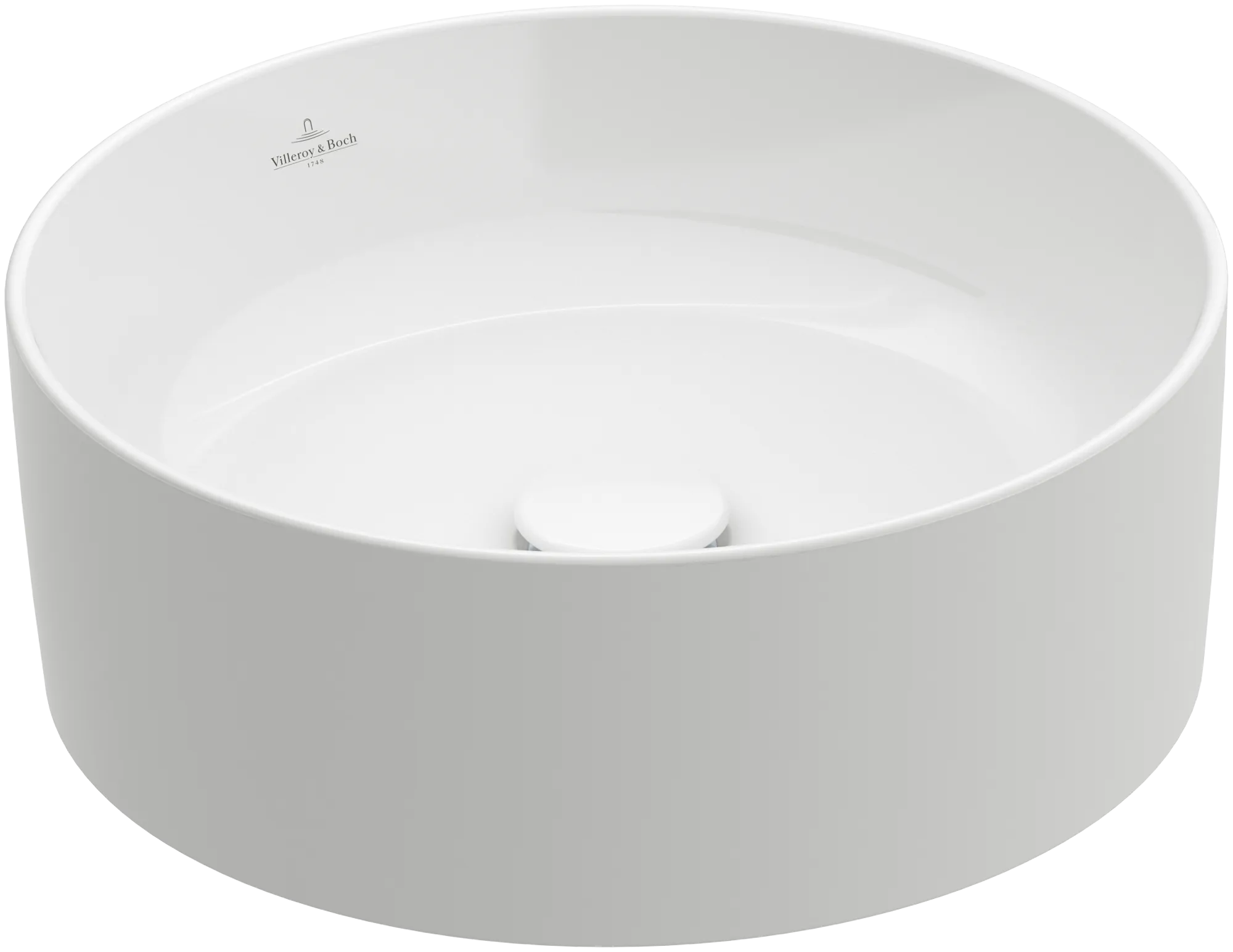 Villeroy & Boch Aufsatzwaschtisch rund aus TitanCeram „Collaro“ ⌀ 400 mm, ohne Hahnlochbohrung in Weiß Alpin