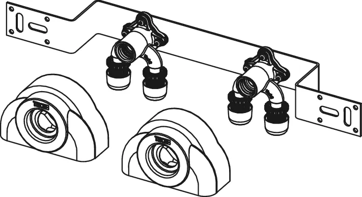 TECElogo-Ax Montageeinheit 150 mm mit U-Doppelwandscheibe Dimension 16 × Rp 1/2″, Si-Bronze TECElogo-Ax Montageeinheit 150 mm mit U-Doppelwandscheibe Dimension 16 × Rp 1/2″, Si-Bronze