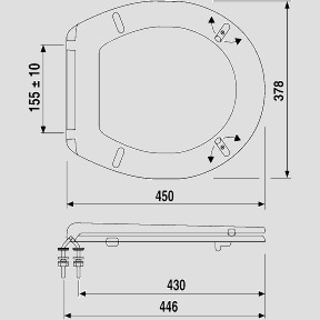 WC-Sitz 4002 (abumed, seniorengerecht, mit Welle