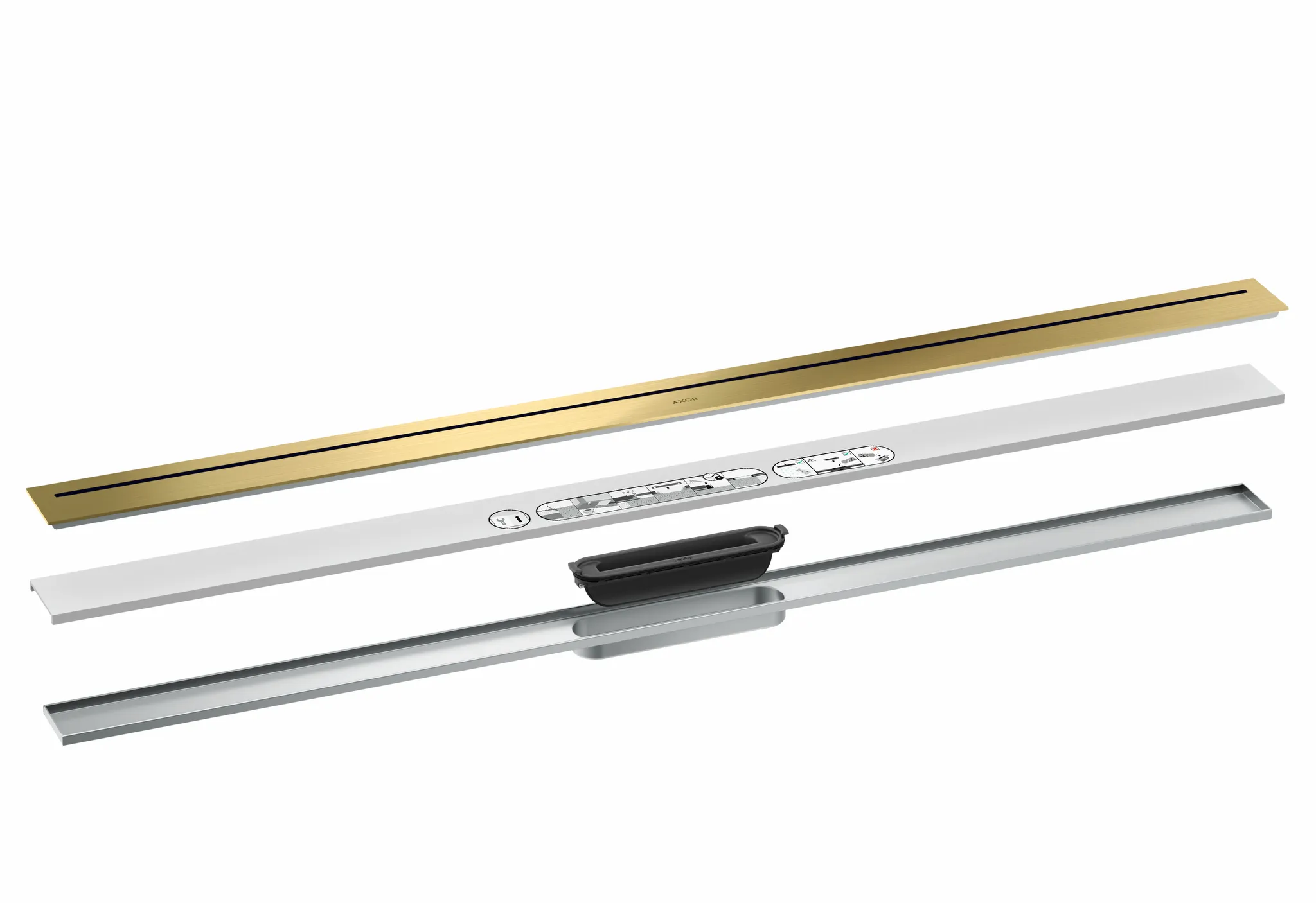 Hansgrohe AXOR Drain Fertigset Duschrinne 1200 mm Brushed Brass