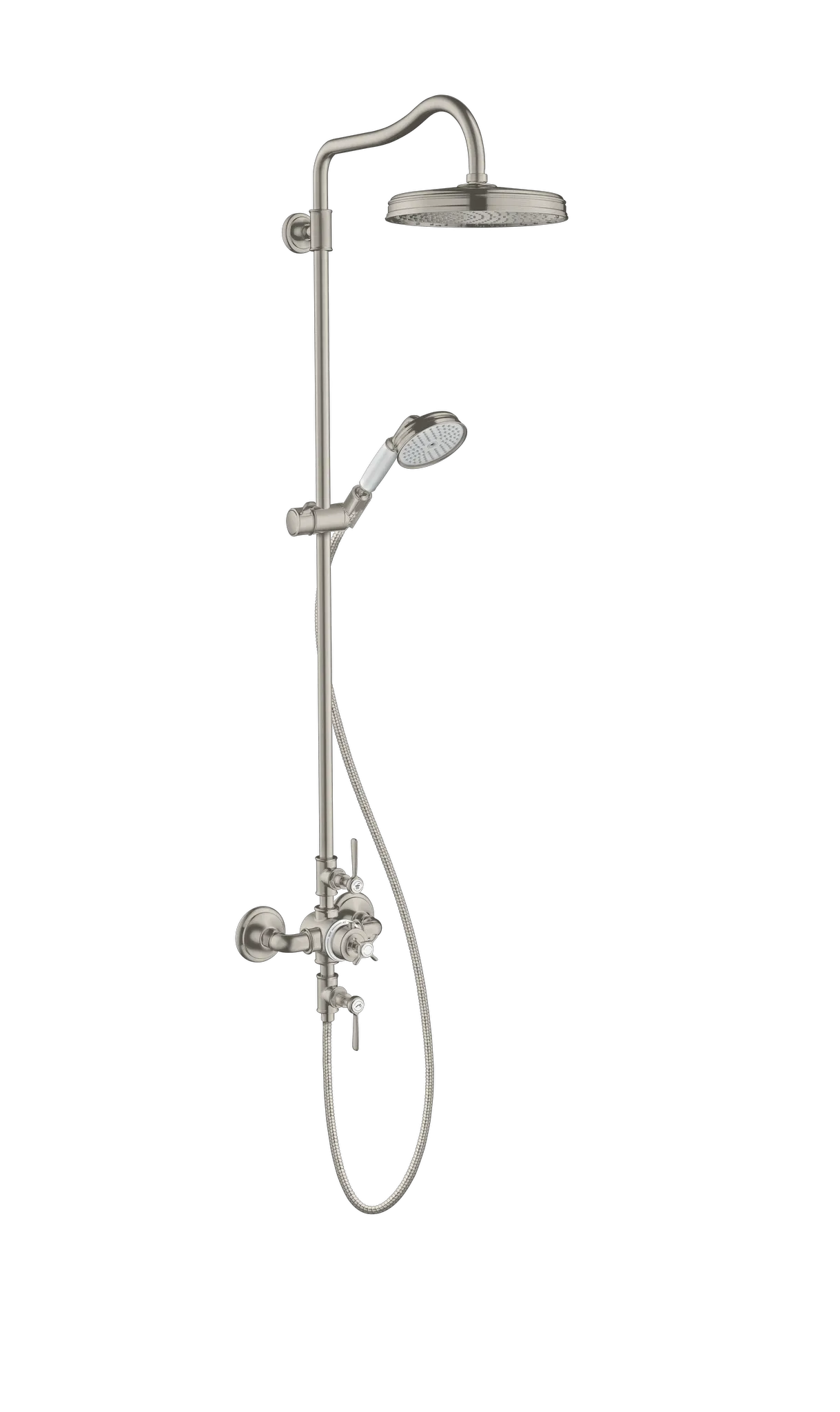 Hansgrohe AXOR Montreux Showerpipe mit Thermostat und Kopfbrause 240 1jet, Edelstahl Optic Hansgrohe AXOR Montreux Showerpipe mit Thermostat und Kopfbrause 240 1jet, Edelstahl Optic