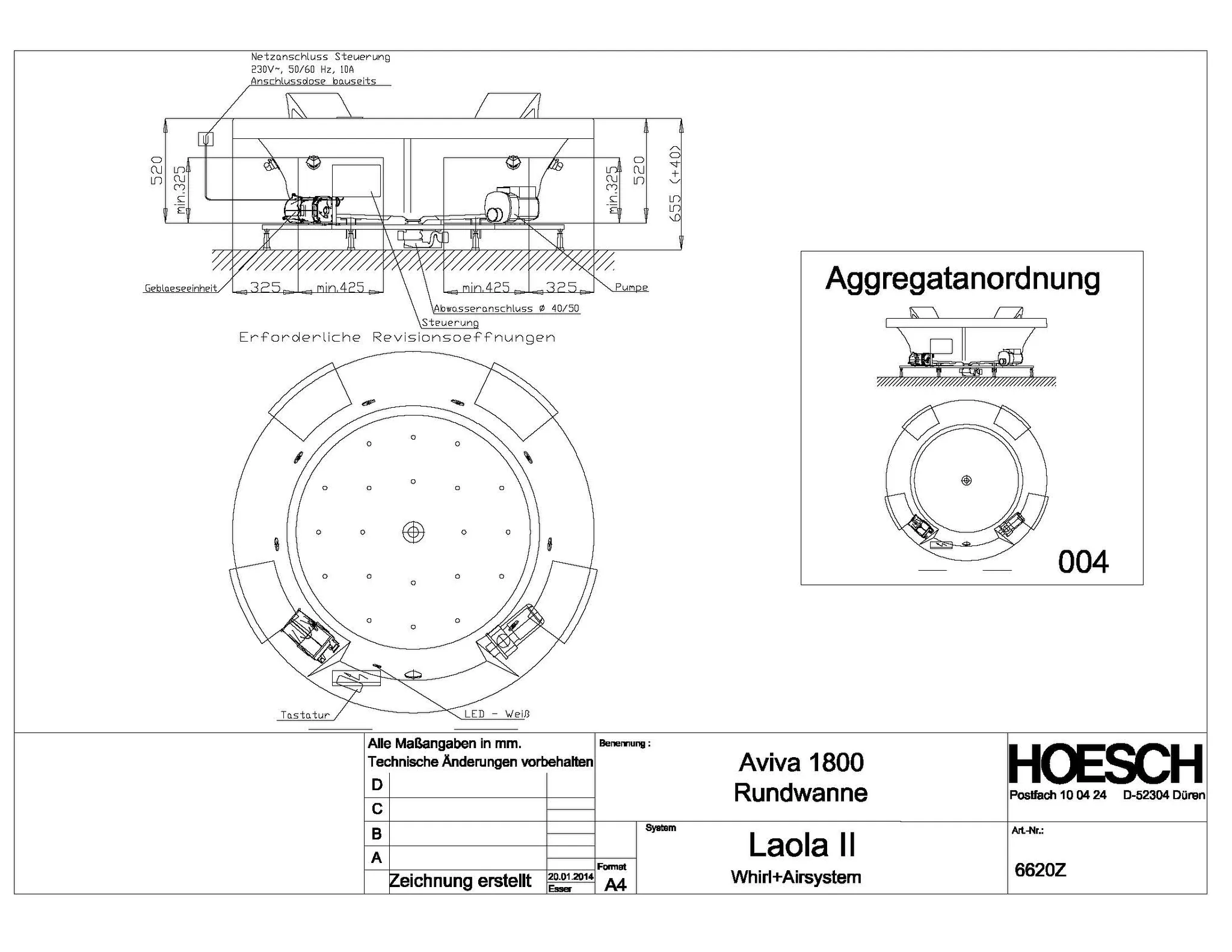 Hoesch Whirlwanne „Aviva“ mit Whirlsystem „Laola II“ rund, rund in Weiß Hoesch Whirlwanne „Aviva“ mit Whirlsystem „Laola II“ rund, rund in Weiß