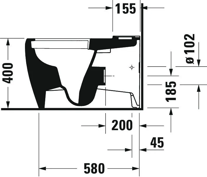 Duravit Qatego Stand-WC TS f. Kombination Rimless,Abg. Vario, Weiß HG Duravit Qatego Stand-WC TS f. Kombination Rimless,Abg. Vario, Weiß HG