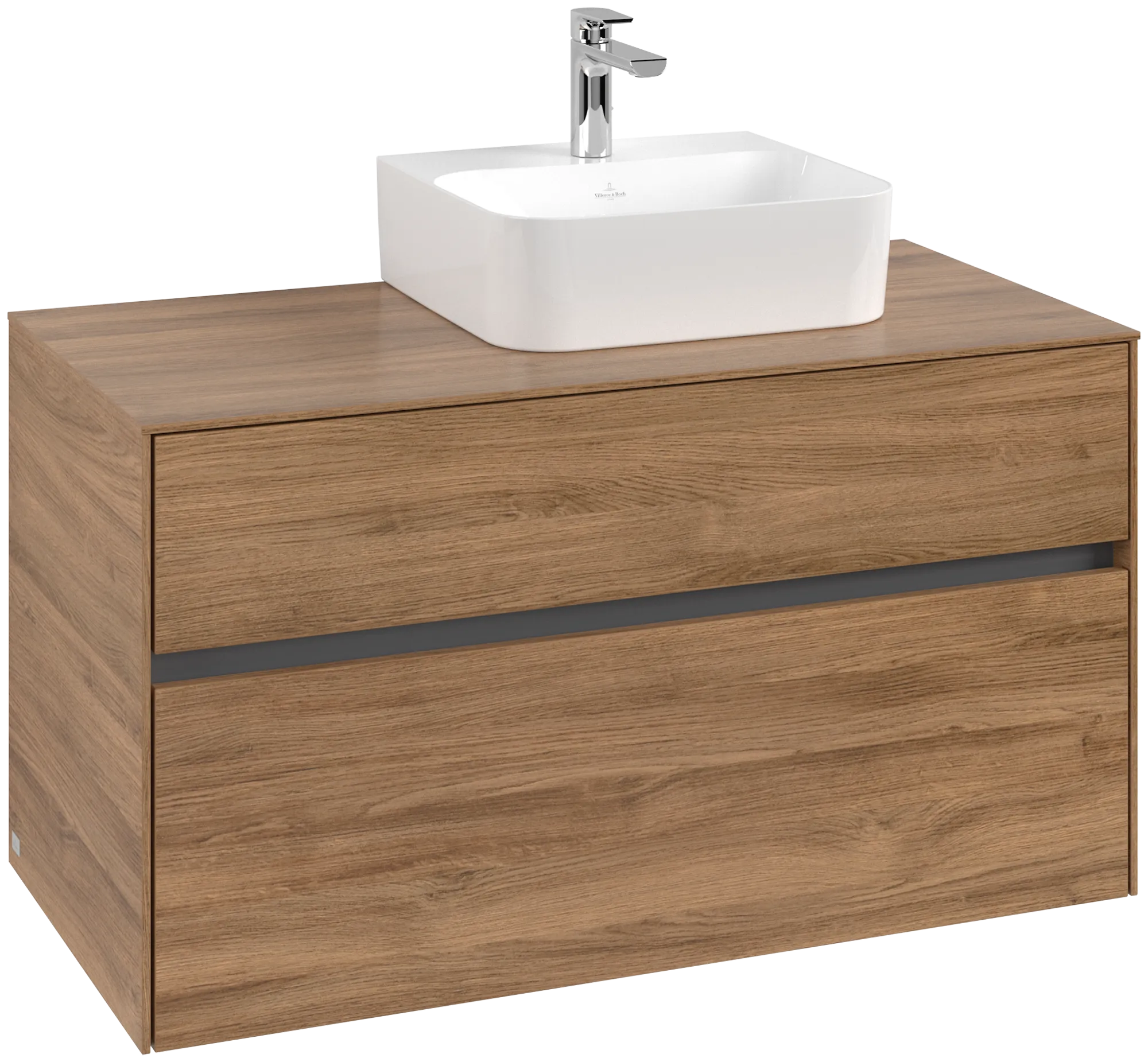 Villeroy & Boch Waschtischunterschrank „Collaro“ 1000 × 548 × 500 mm Kansas Oak, ohne Beleuchtung, für Becken rechts Villeroy & Boch Waschtischunterschrank „Collaro“ 1000 × 548 × 500 mm Kansas Oak, ohne Beleuchtung, für Becken rechts